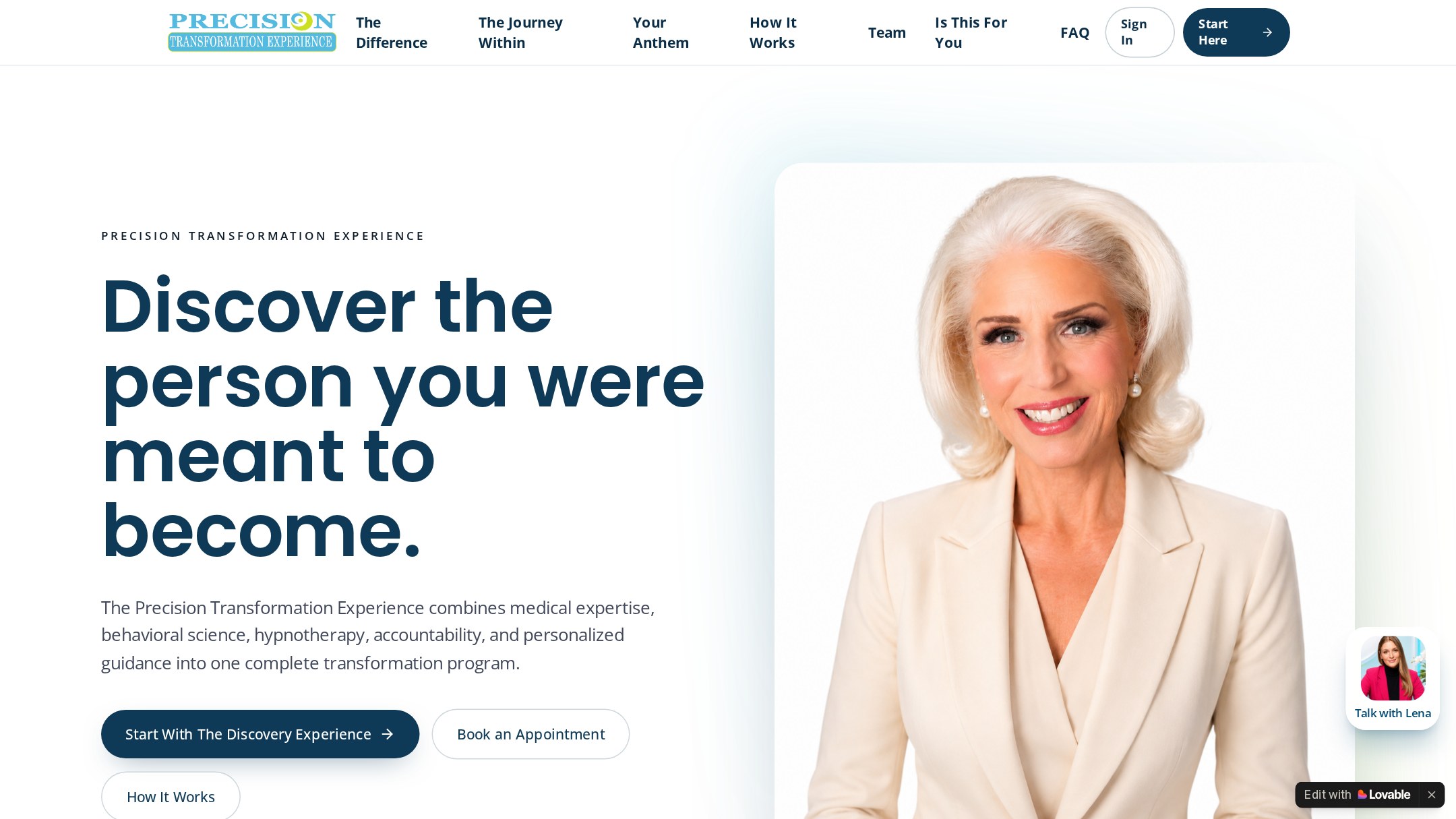 Precision Transformation Experience website