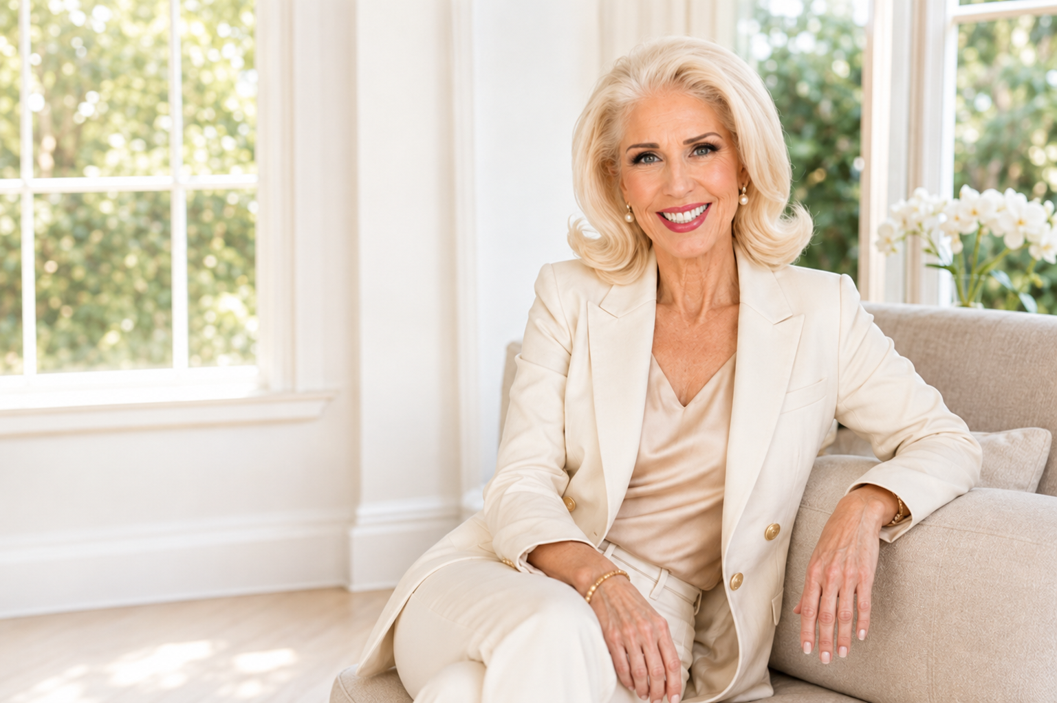 Misty Klein, Certified Hypnotherapist, seated in a sunlit room
